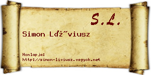 Simon Líviusz névjegykártya