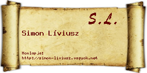 Simon Líviusz névjegykártya