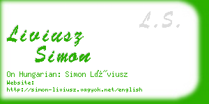 liviusz simon business card